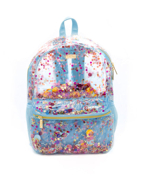 Little Letters Standard Blue Clear Backpack