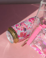 Pink Party Confetti Skinny Can Cooler