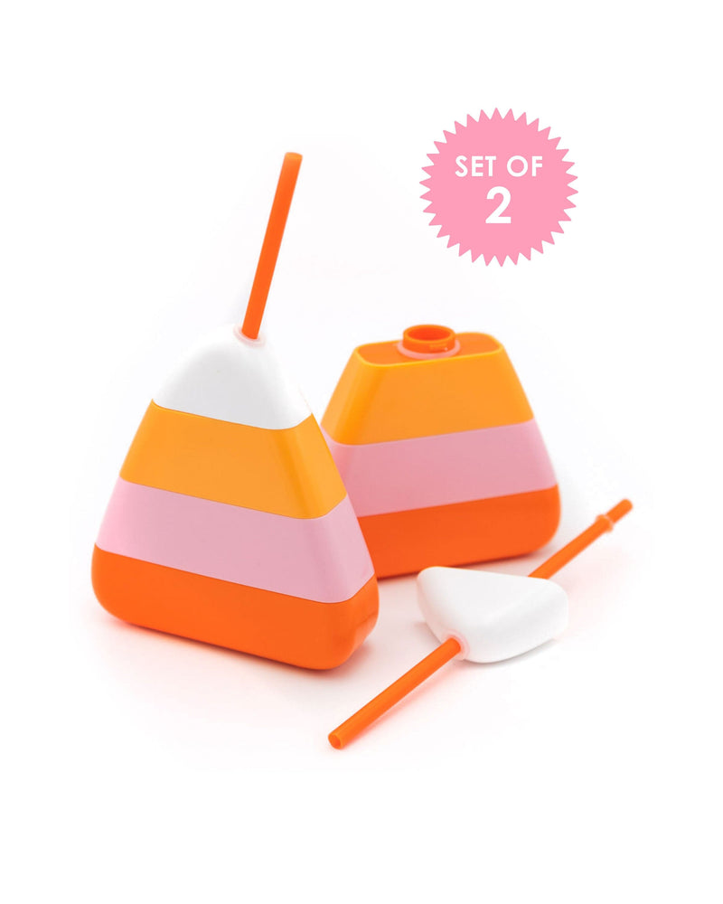 candy corn sipper set with straws