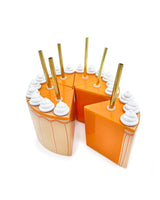 Orange, white, Thanksgiving pie sipper set of 6 