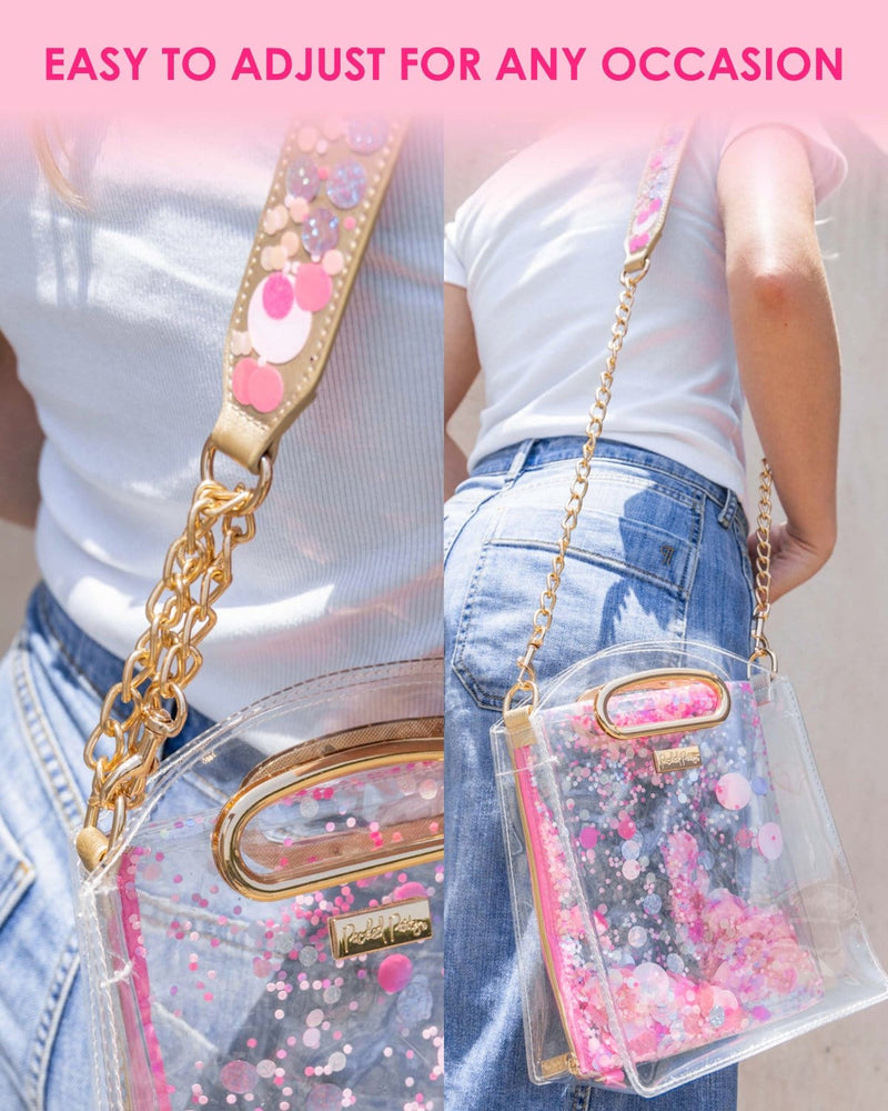 adjustable confetti strap and cooper clear bag bundle