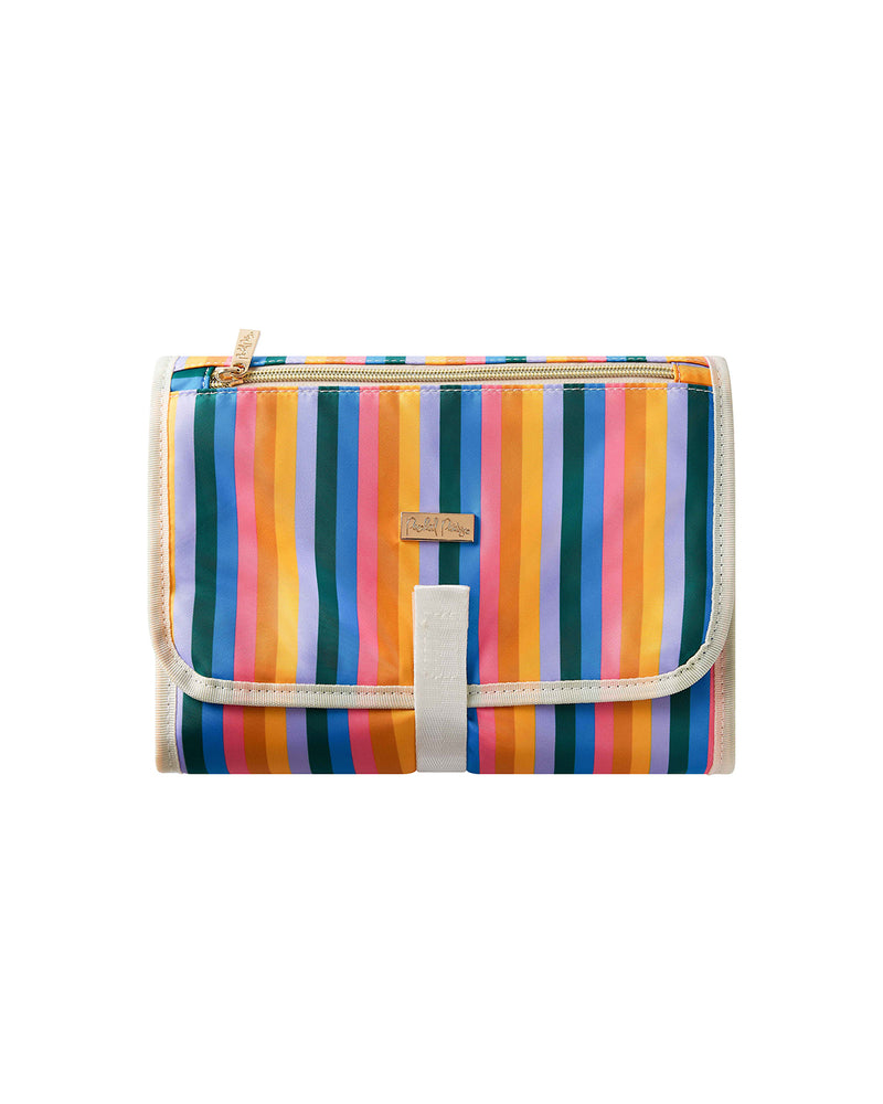 Rainbow striped portable baby changing pad