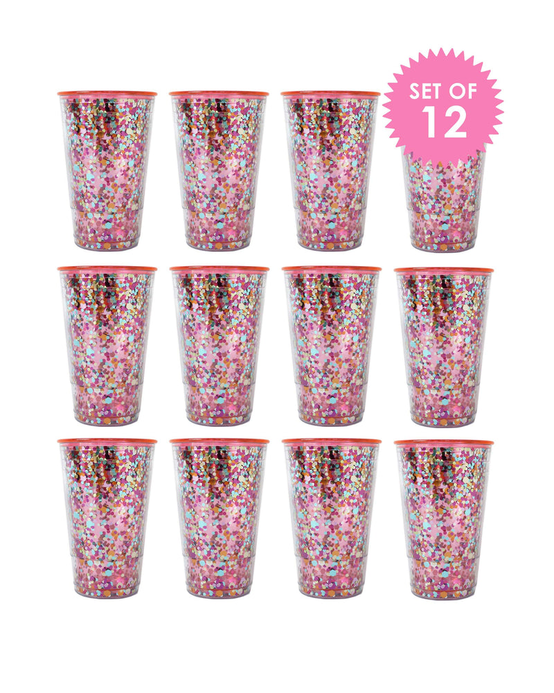Sparkle and Bash 16 Packs Reusable Party Cups, Llama Cactus Plastic 9 oz Cup for Kids Birthday Parties, White