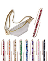 adjustable confetti strap and clear belt bag bundle