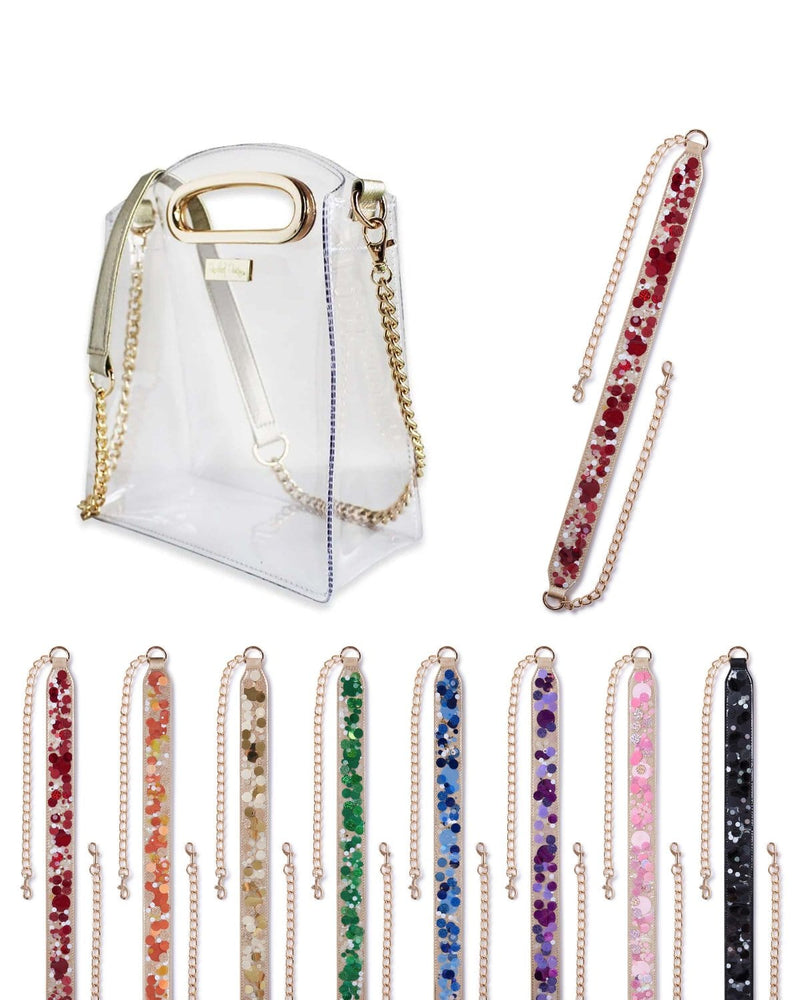 adjustable confetti strap and cooper clear bag bundle