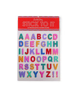 'Stick to It' Alphabet Vinyl Stickers in assorted colors shot against white background. 