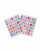 Alphabet Vinyl Sticker Sheets shot against white background. 