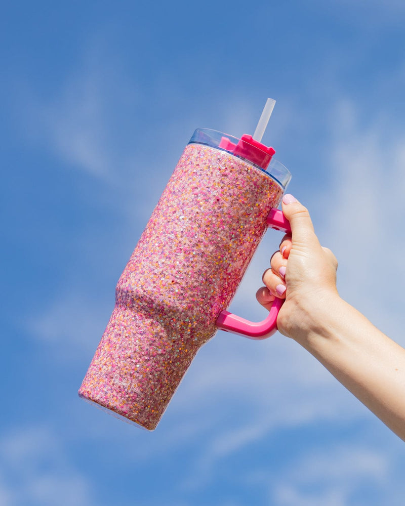 Pink Party Glitter Stainless Steel Tumbler